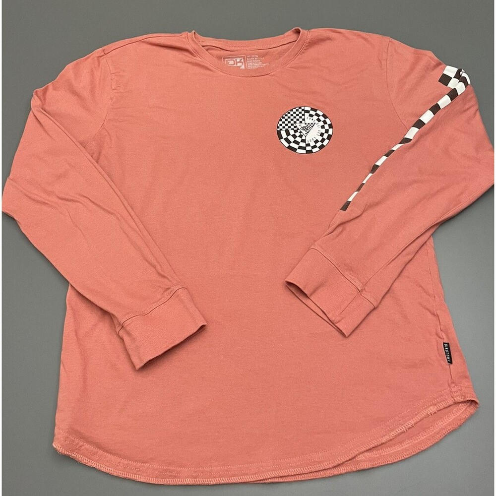 Dikotomy DK Long Sleeve Shirt L Womens Large Coral 100% Cotton “Zone Out Get"